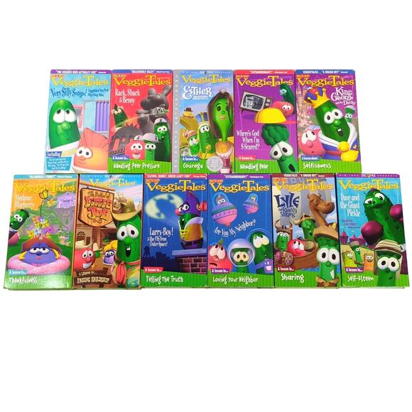VeggieTales 11 VHS Lot Collection Very Silly Songs Larry-Boy! Madame Blueberry - Picture 1 of 4
